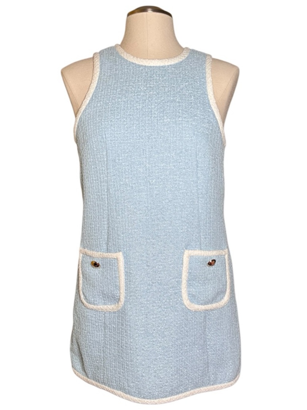 Cinq a Sept Contrast Auden Blue and White Fall Dress